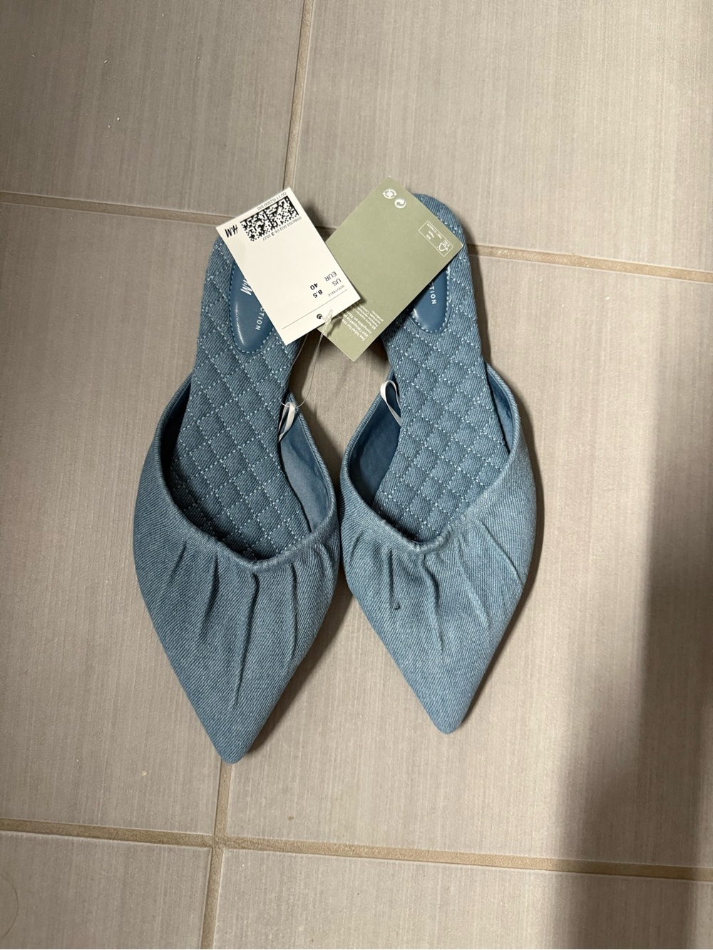 H&M Brock Collection Denim Pointed Toe Flats